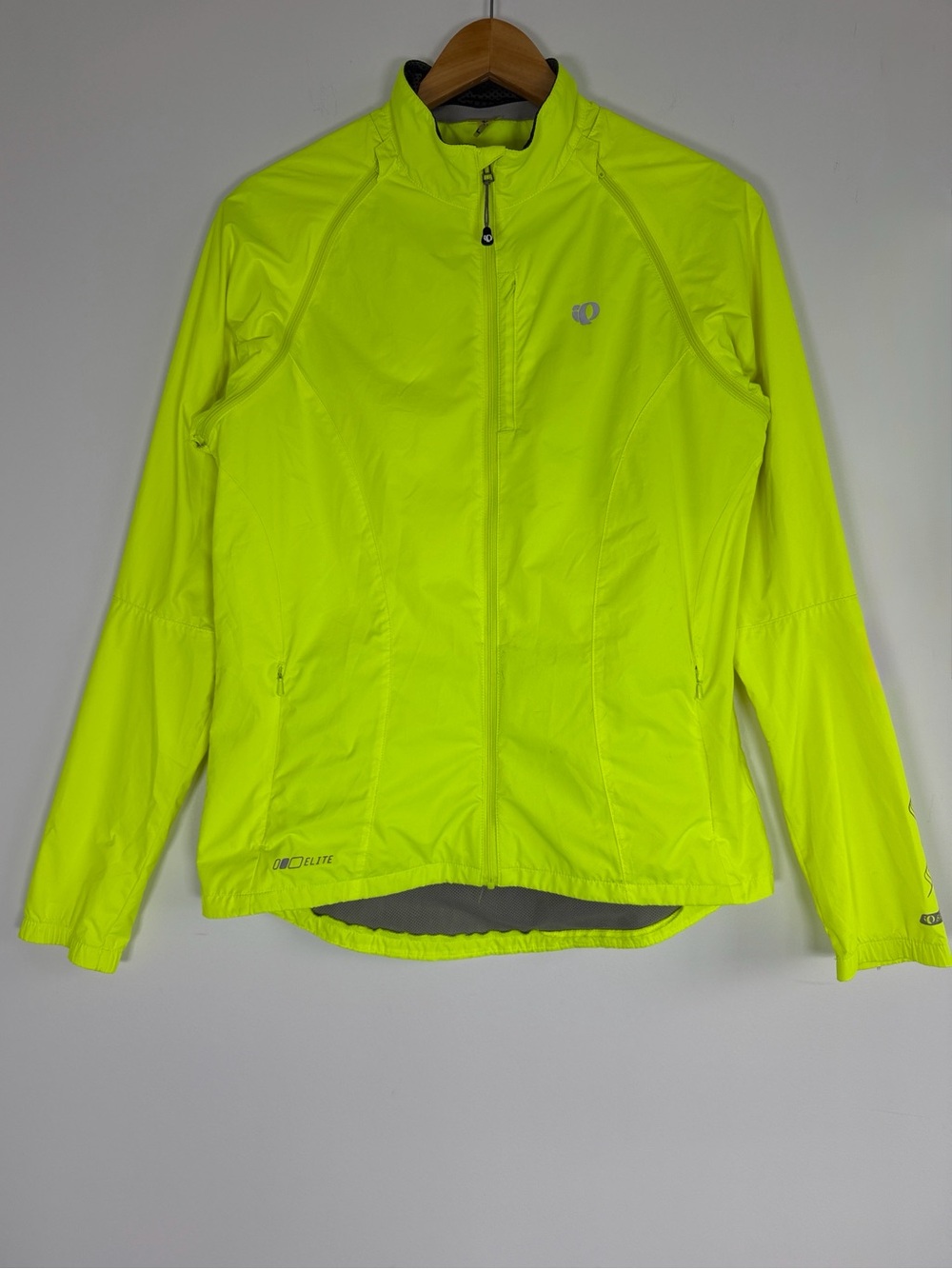 Pearl Izumi Womens ELITE Barrier Convertible Cycling Jacket sz Large Neon Yellow